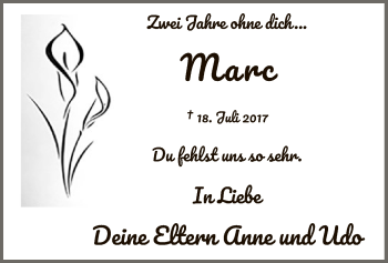 Todesanzeige von Marc Lenhard von MZV