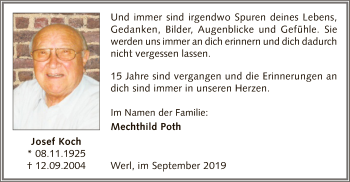 Todesanzeige von Josef Koch von MZV