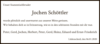 Todesanzeige von Jochen Schöttler von MZV