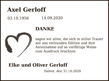 Todesanzeige von Axel Gerloff von WA
