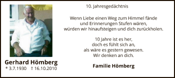 Todesanzeige von Gerhard Hömberg von WA