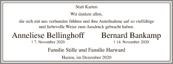 Todesanzeige von Anneliese und Bernard  von WA