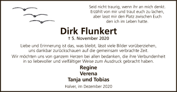 Todesanzeige von Dirk Flunkert von WA