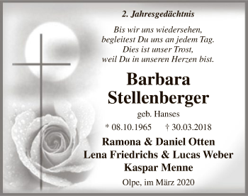 Todesanzeige von Barbara Stellenberger von MZV