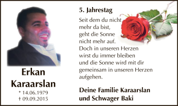 Todesanzeige von Erkan Karaarslan von WA