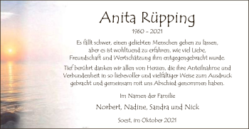 Todesanzeige von Anita Rüppin von WA