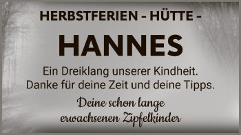 Todesanzeige von Hannes  von WA