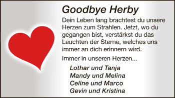 Todesanzeige von Herby  von WA