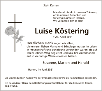 Todesanzeige von Bernhard Westhues von WA