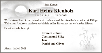 Todesanzeige von Karl Heinz Kienholz von WA