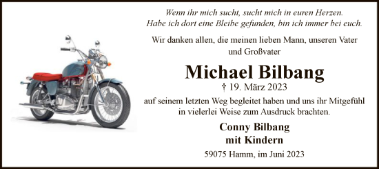 Todesanzeige von Michael Bilbang von WA