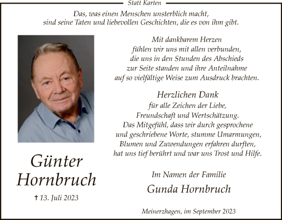 Todesanzeige von Gunda Hornbruch von WA