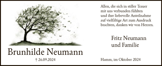 Todesanzeige von Brunhilde Neumann von WA