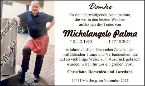 Todesanzeige von Michelangelo Palma von WA