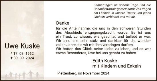 Todesanzeige von Uwe Kuske von WA
