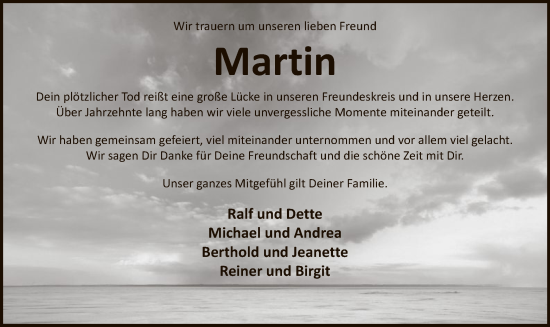Todesanzeige von Martin  von WA