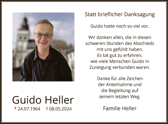 Todesanzeige von Guido Heller von WA