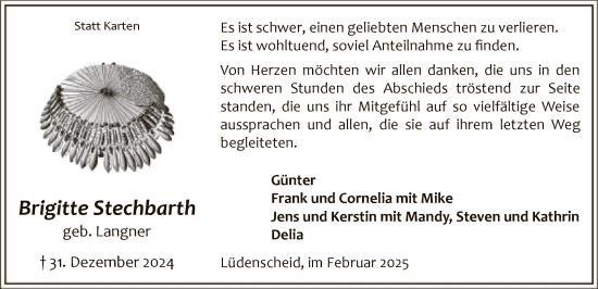 Todesanzeige von Brigitte Stechbarth von WA