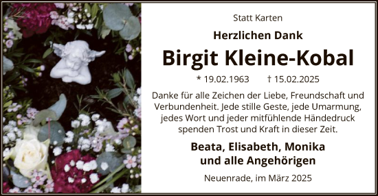 Todesanzeige von Birgit Kleine-Kobal von WA