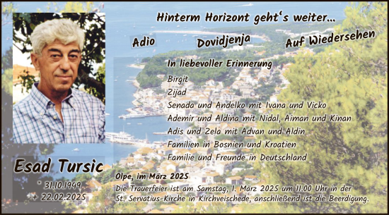 Todesanzeige von Esad Tursic von WA
