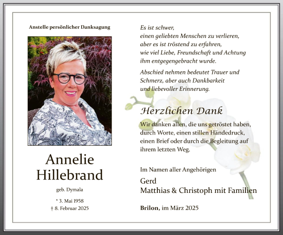 Todesanzeige von Gerd Annelie von WA
