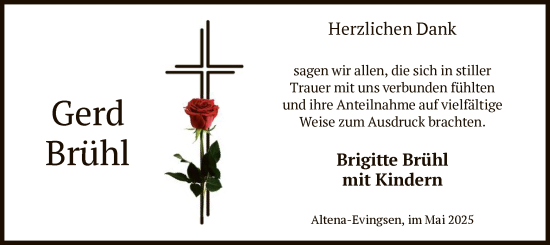 Todesanzeige von Gerd Brühl von WA