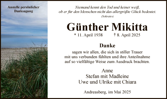 Todesanzeige von Günther Mikitta von HASK