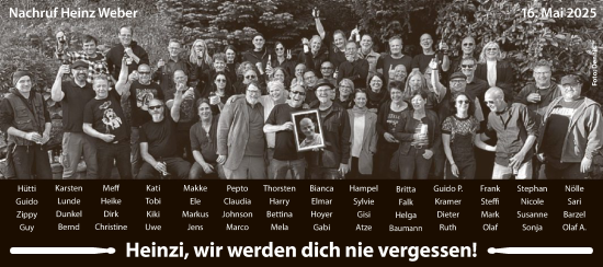 Todesanzeige von Heinz Weber von HASK