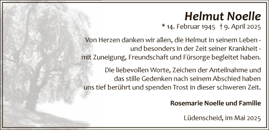 Todesanzeige von Helmut Noelle von HALN