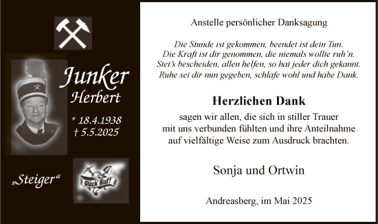 Todesanzeige von Junker Herbert von HASK