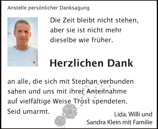 Todesanzeige von Stephan Klein von HASK