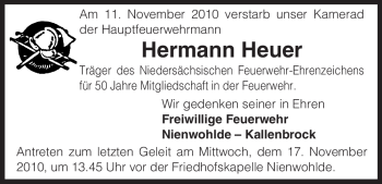Todesanzeige von Hermann Heuer von ALLGEMEINE ZEITUNG UELZEN