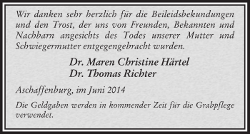 Todesanzeige von Danksagung  von Uelzen