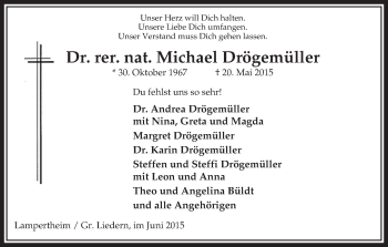 Todesanzeige von Michael Drögemüller von Uelzen
