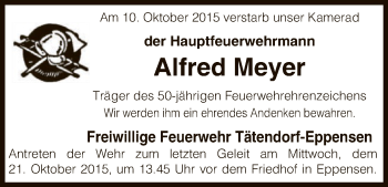 Todesanzeige von Alfred Meyer von Uelzen
