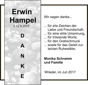 Todesanzeige von Erwin Hampel von Uelzen