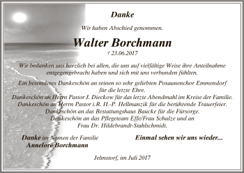 Todesanzeige von Walter Borchmann von Uelzen