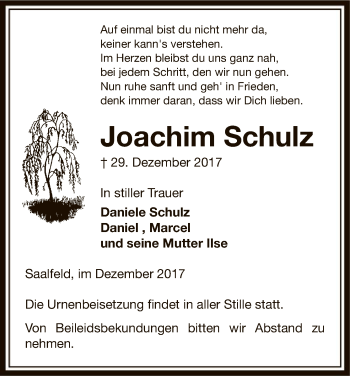 Todesanzeige von Joachim Schulz von Uelzen