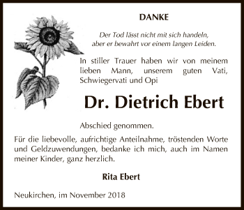 Todesanzeige von Dietrich Ebert von Uelzen