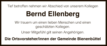 Todesanzeige von Bernd Ellenberg von Uelzen