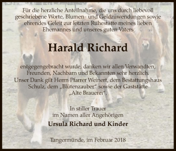 Todesanzeige von Harald Richard von Uelzen