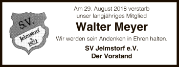 Todesanzeige von Walter Meyer von Uelzen