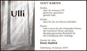 Todesanzeige von Ulli  von Uelzen