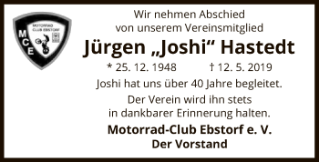 Todesanzeige von Jürgen Hastedt von Uelzen