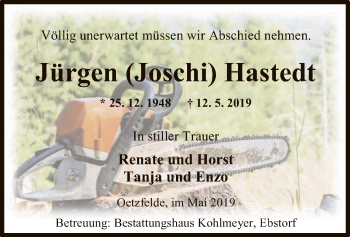 Todesanzeige von Jürgen Hastedt von Uelzen