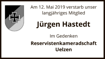 Todesanzeige von Jürgen Hastedt von Uelzen