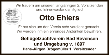 Todesanzeige von Otto Ehlers von Uelzen