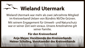 Todesanzeige von Wieland Utermark von Uelzen