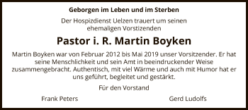 Todesanzeige von Martin Boyken von Uelzen