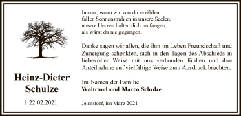 Todesanzeige von Heinz-Dieter  Schulze von UEL